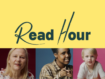 Mennesker i forskellige aldersgrupper med read hour logo