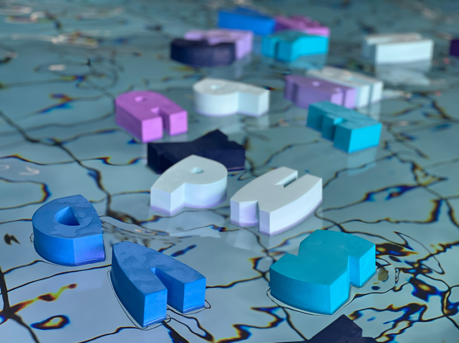 bogstaver i svømmehal